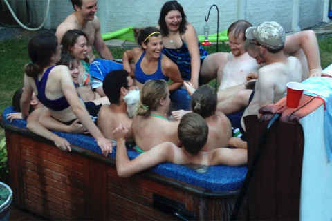 SCUFF hot tub party
