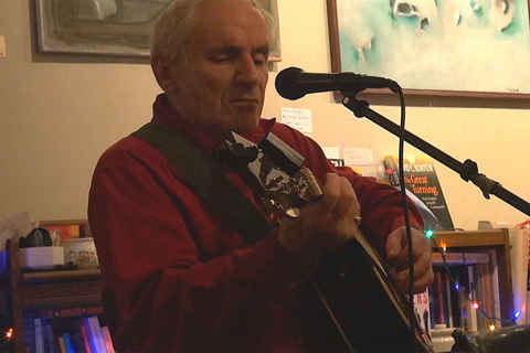 Harvey playing open mic May 4, 2014